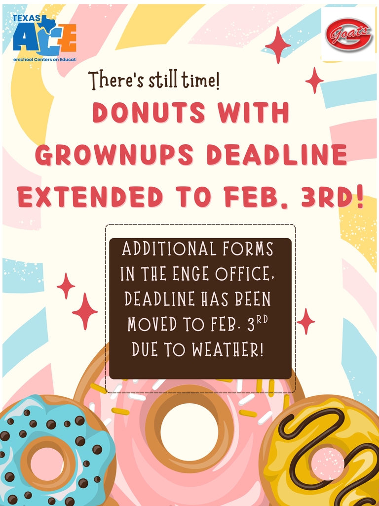 Donuts with Grownups Deadline Extended to Feb 3rd