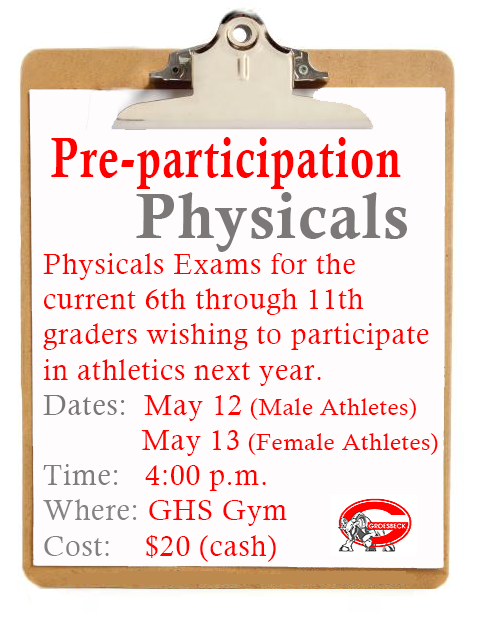 Preparticipation Physicals clipboard