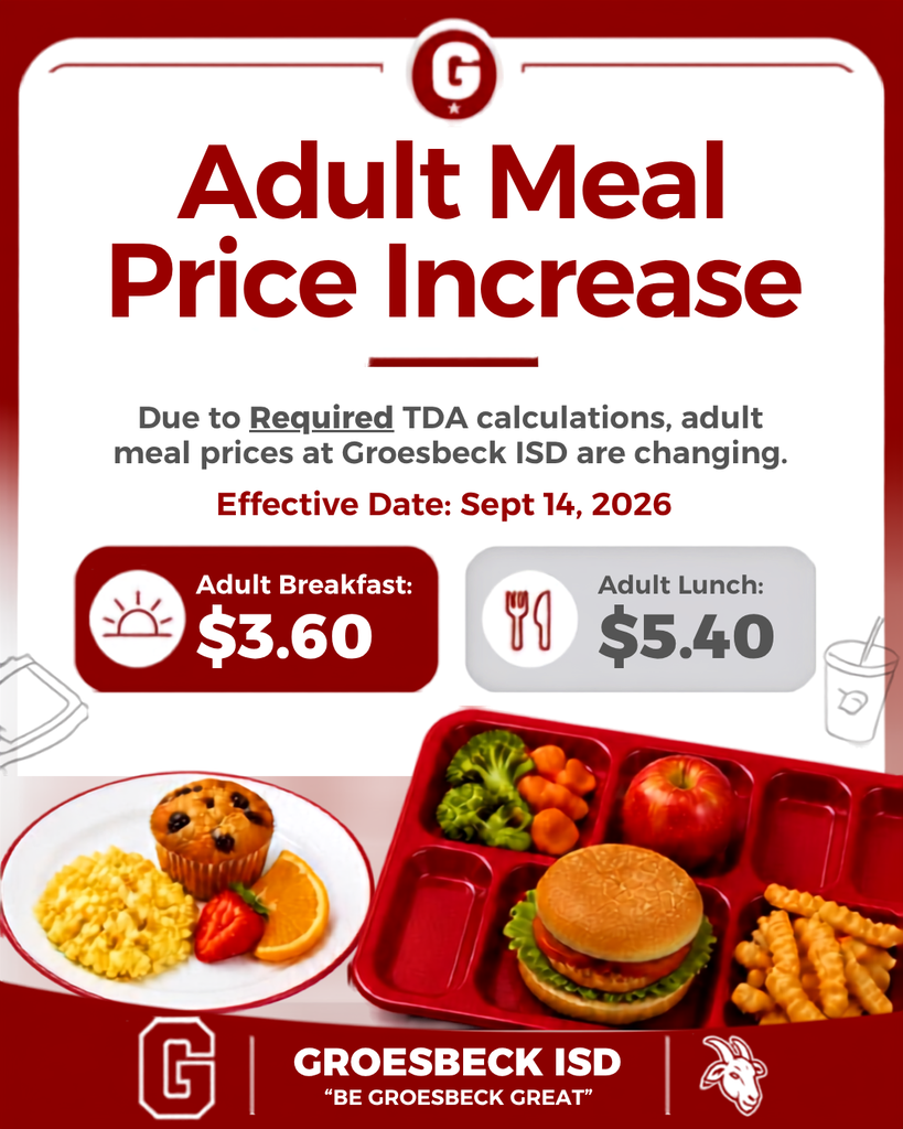 Adult Meal Price Increase