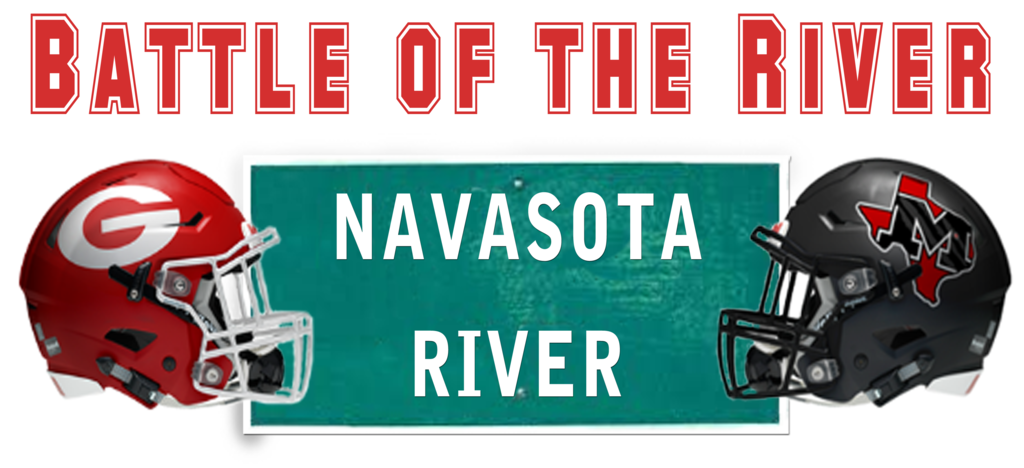 Battle of the River football helmets