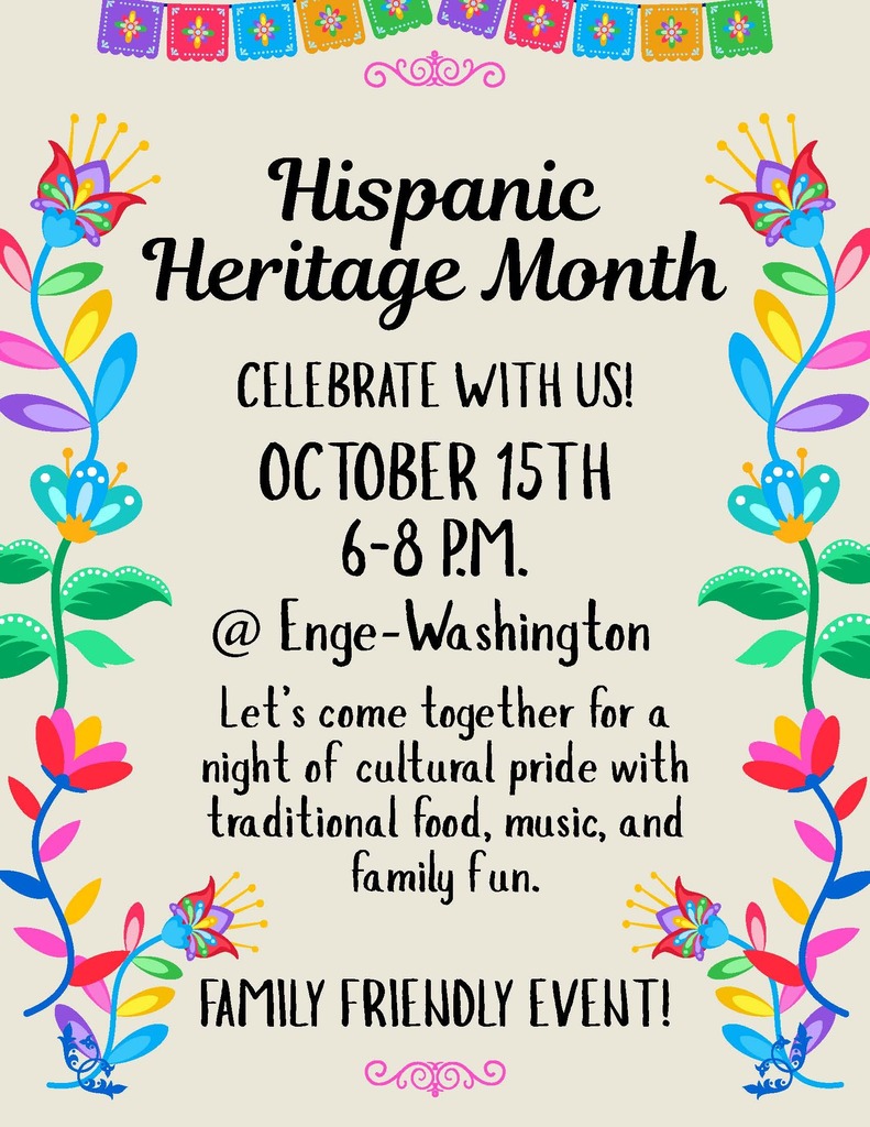 Hispanic Heritage Month flyer with colorful flowers