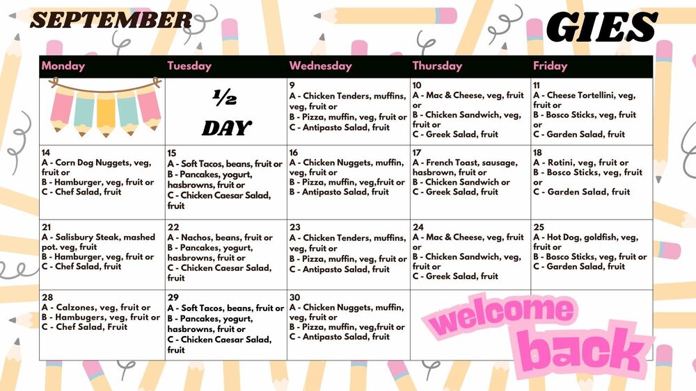 lunch menu