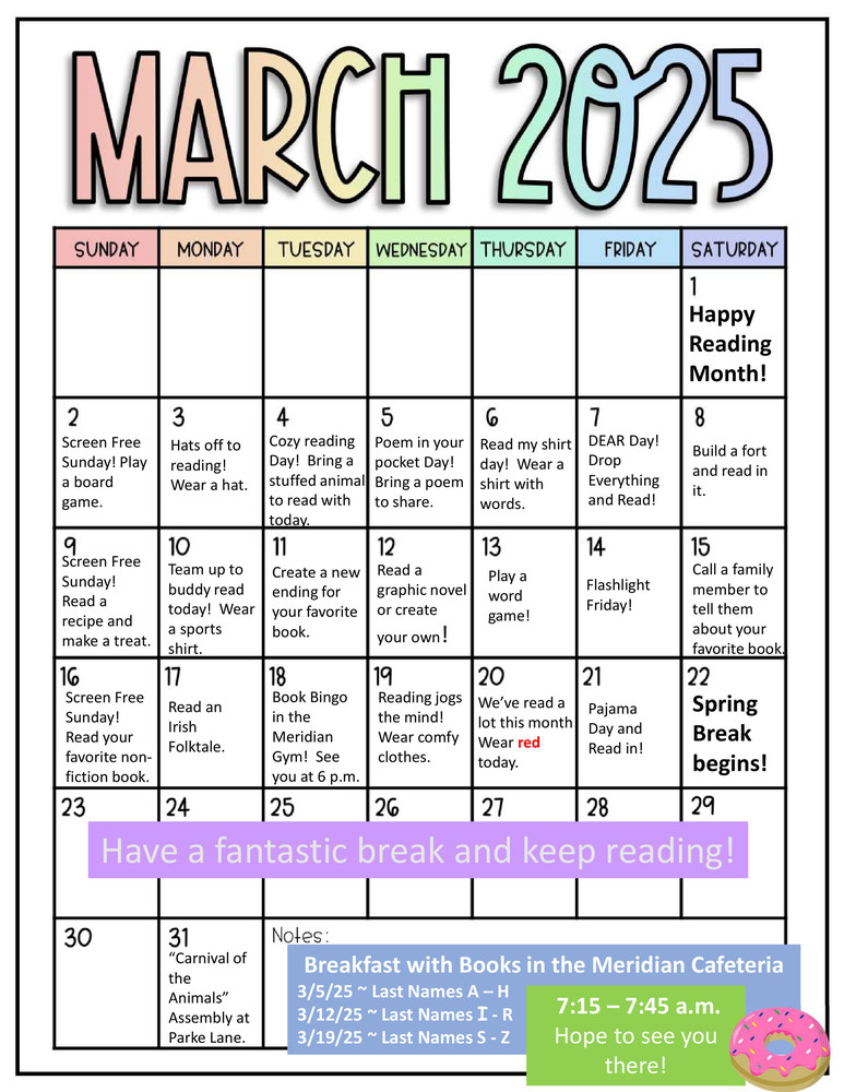 Reading Calendar