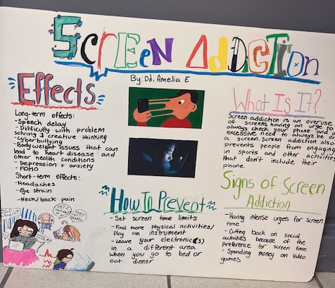 A poster on how to prevent screen addiction