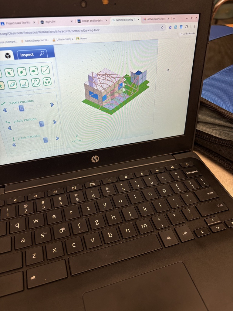 7th grade students are exploring an online Isometric Tool.