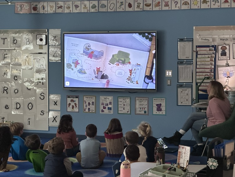 Mrs Allen is showing students new vocabulary words