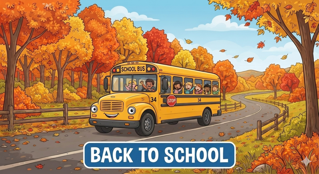 Back to school bus image.