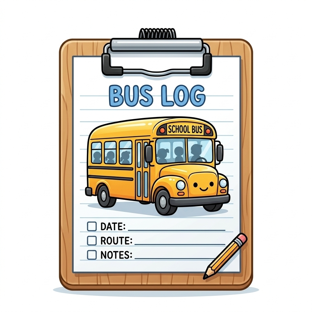 Clipboard with bus image