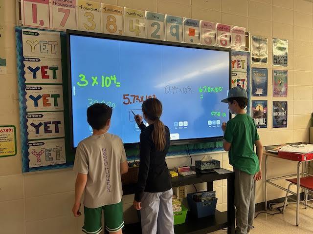 students using the panel