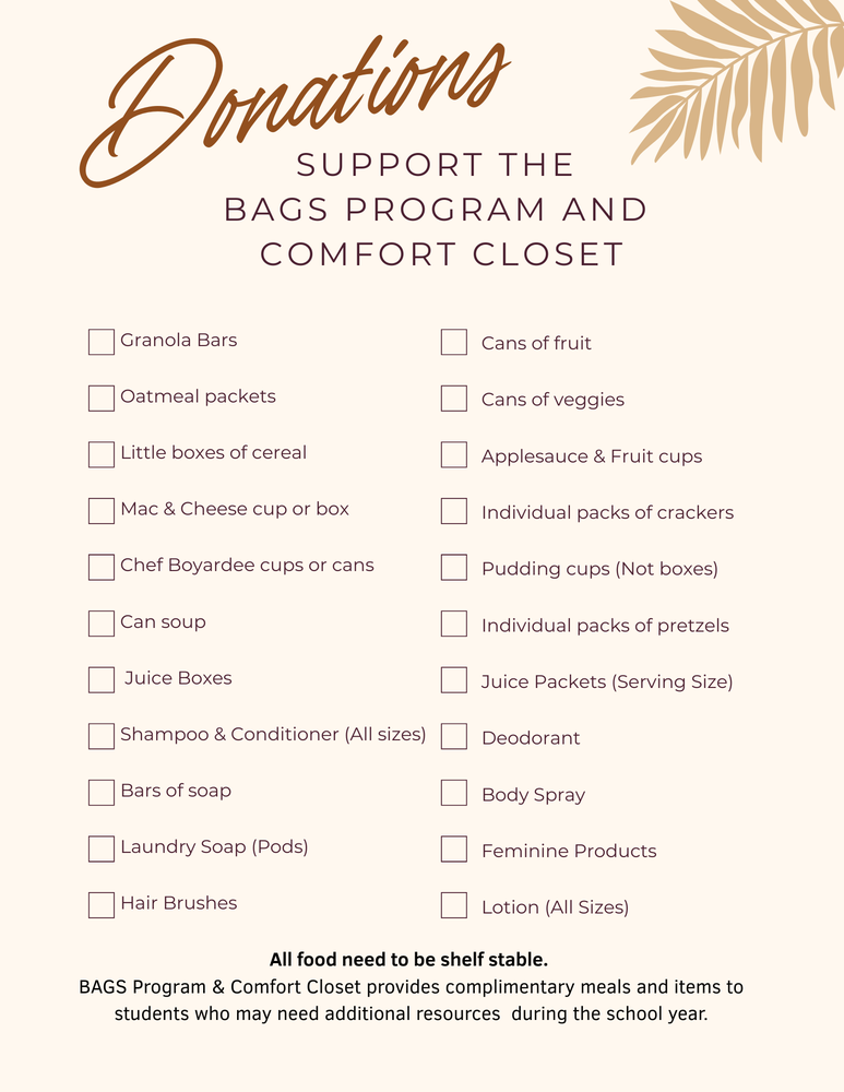 Suggested Donation Items