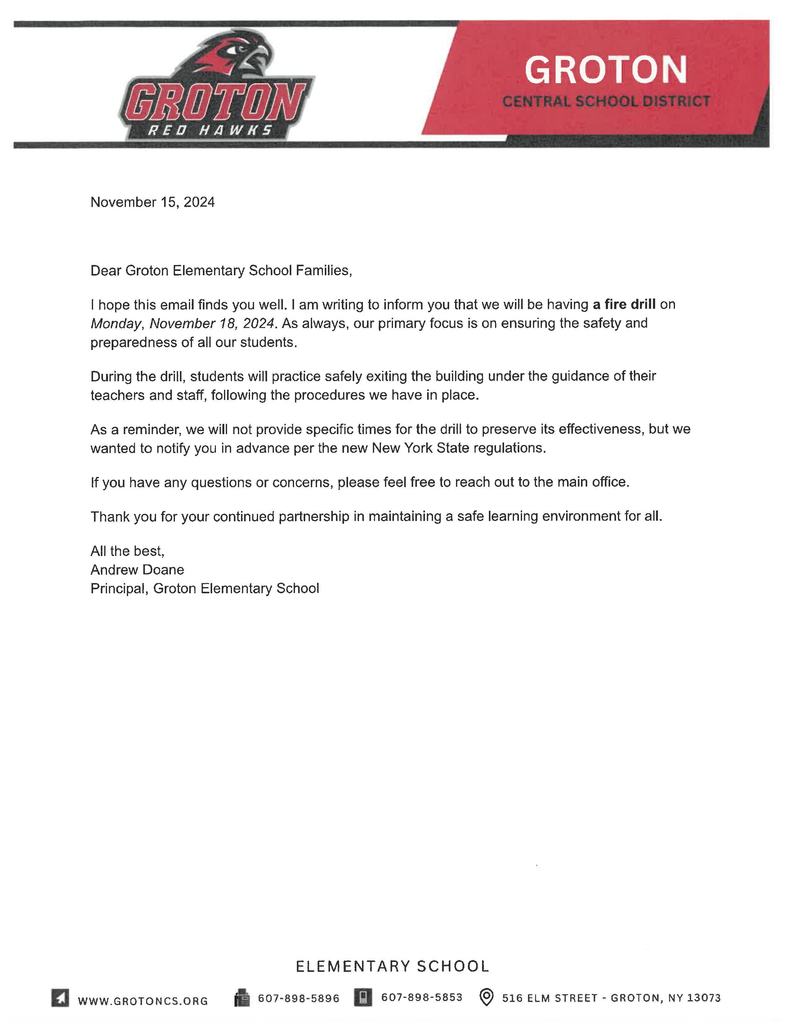 Fire Drill Notification