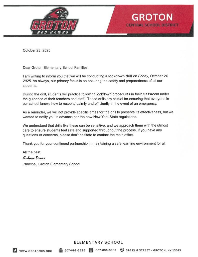 Lockdown Drill 10/24/25