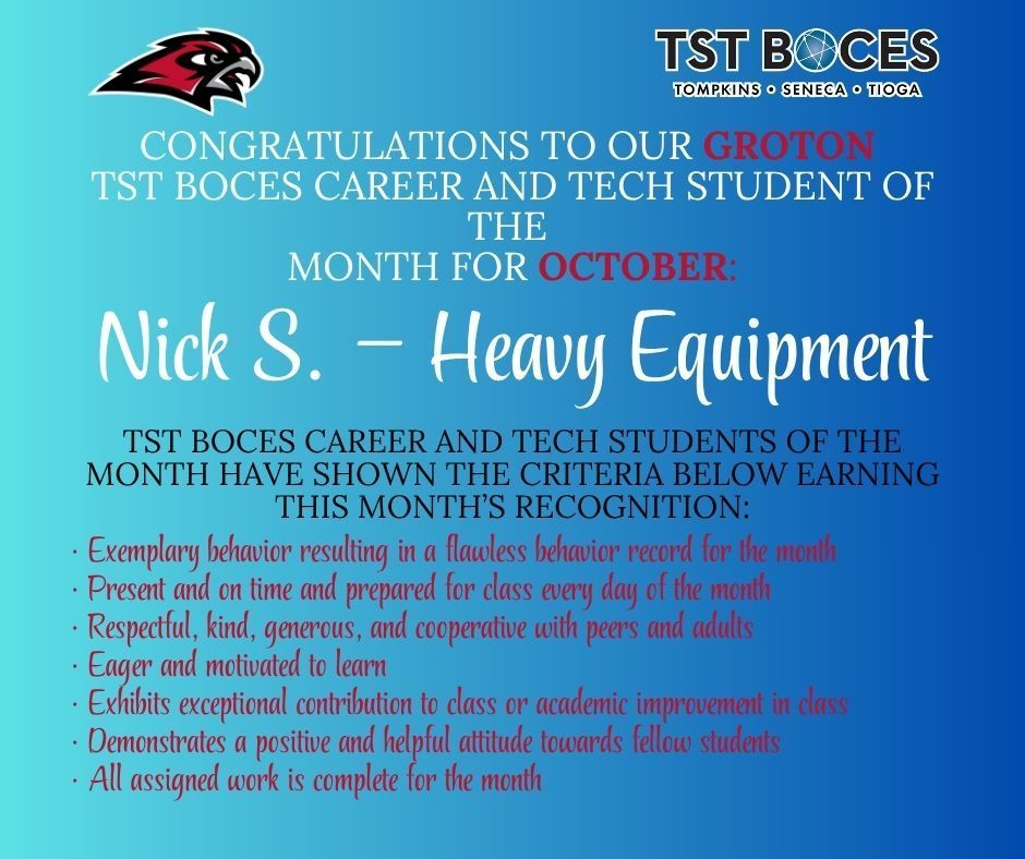 TST BOCES - Groton Student of the Month