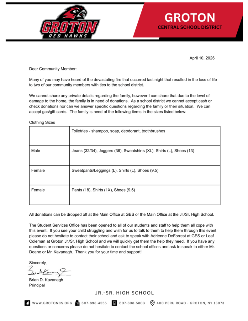 Message from the Principal - Jr/Sr HS 