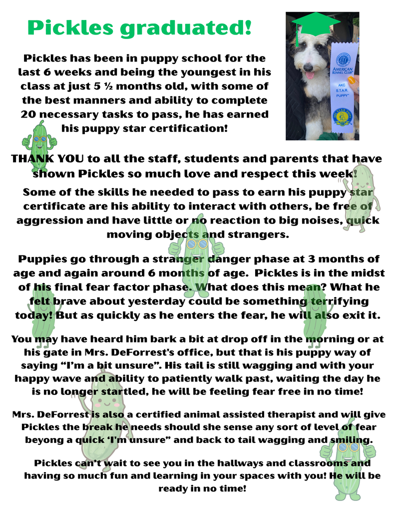 Pickles Graduation Update
