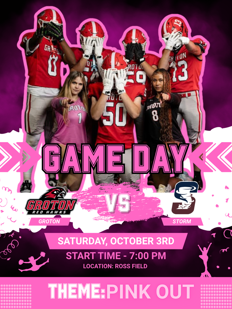 PINK OUT VARSITY BOYS FOOTBALL GAME ON 10/3