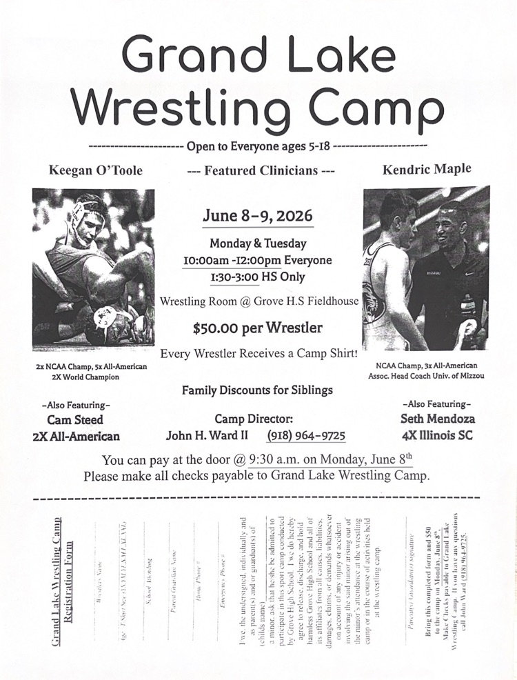 Wrestling camp flyer
