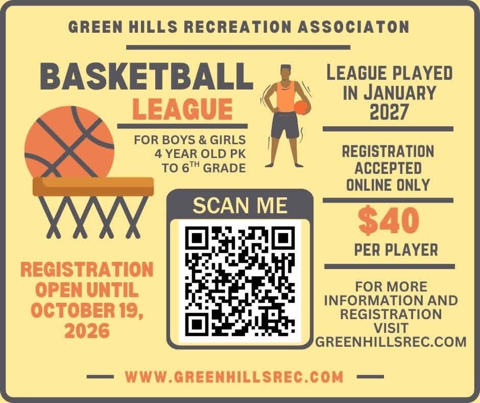 Registration for boys and girls 4 year old Preschool - 6th grade.