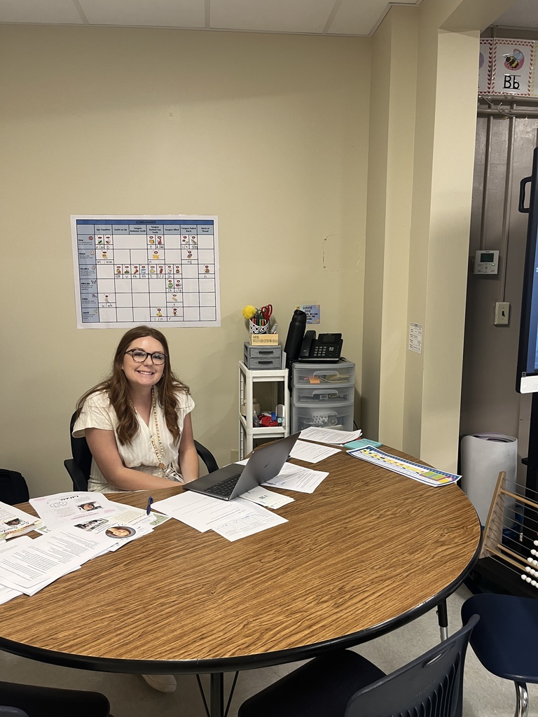 Teacher on desk