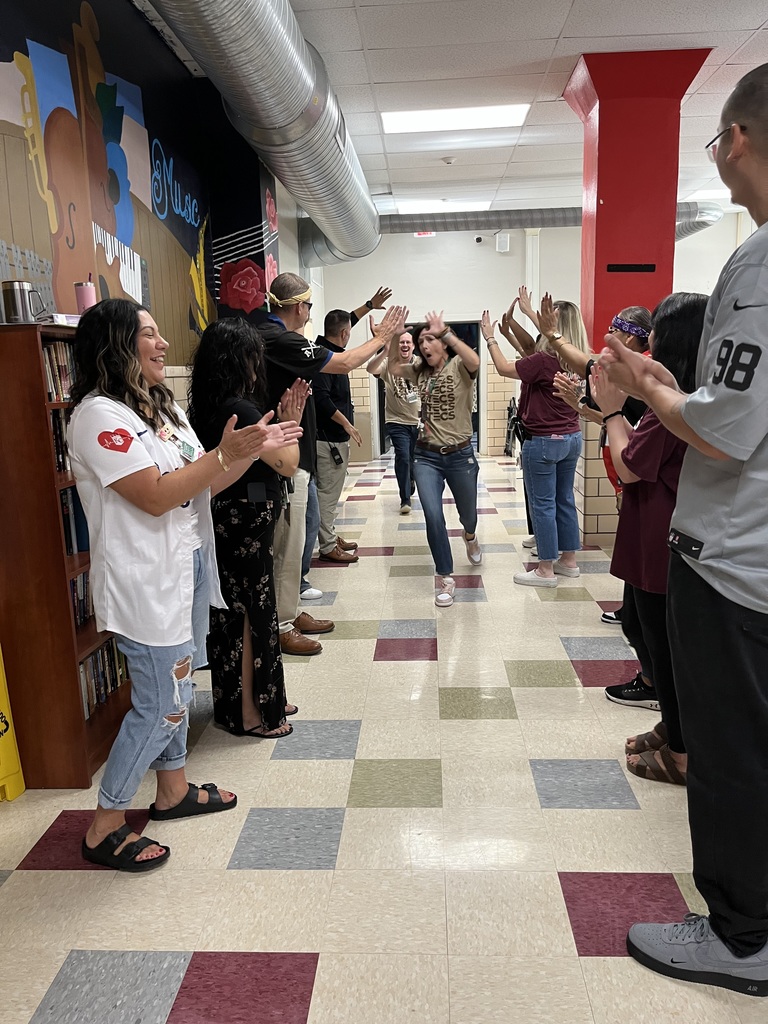 Teachers welcoming students