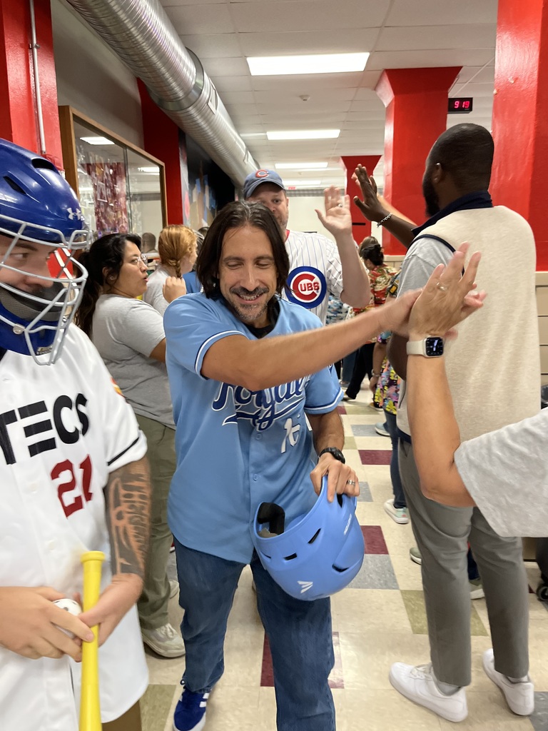 Teachers welcoming students