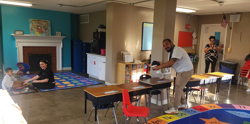 student and teacher starting the first day of school
