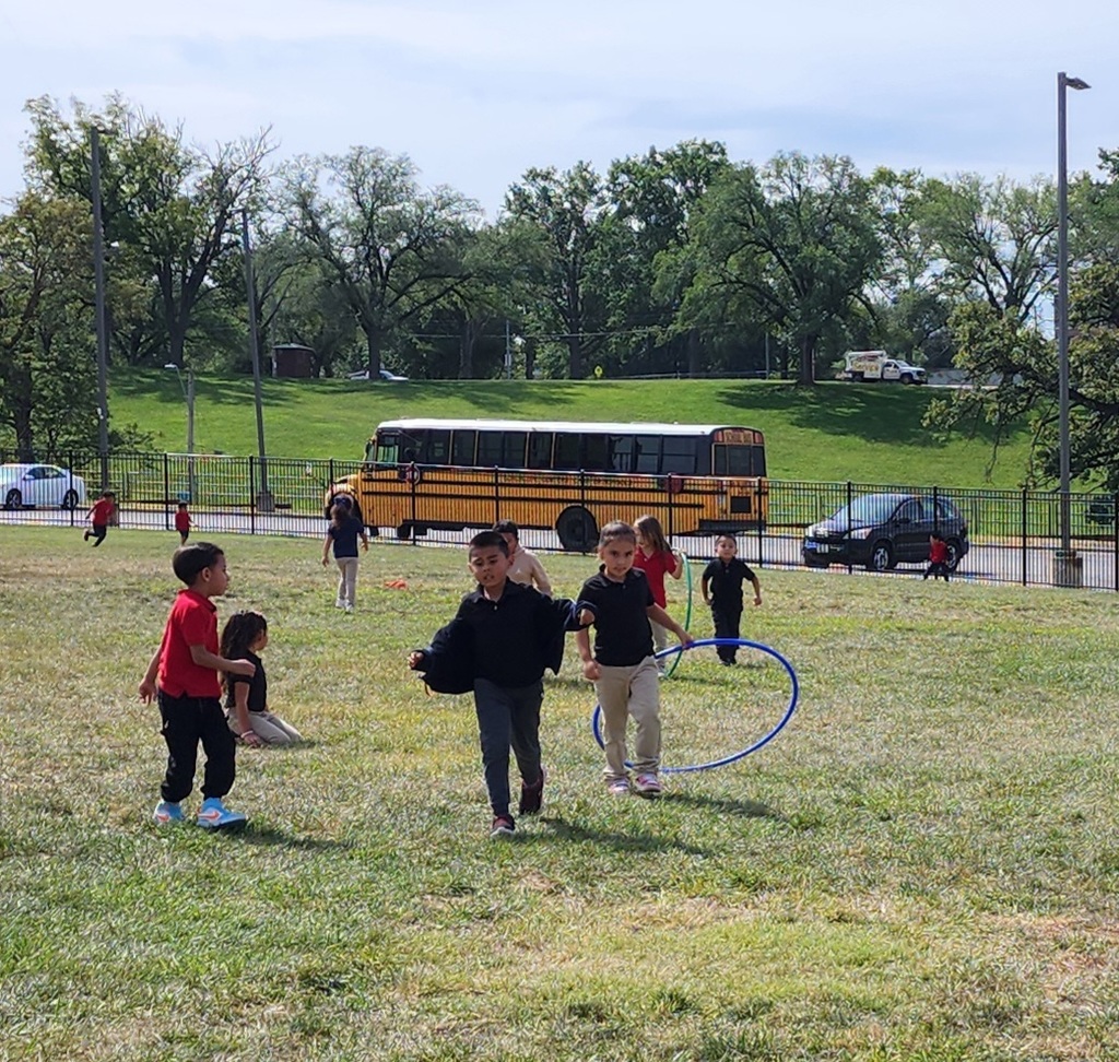 children playing on the soccer field  