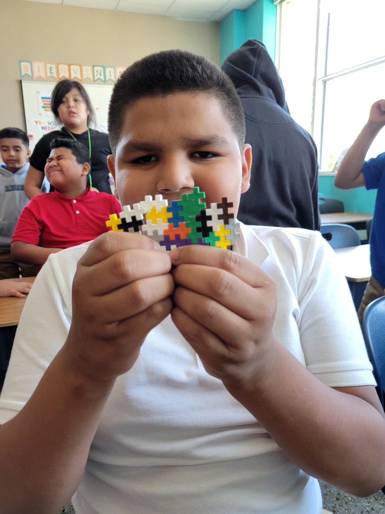 Students working on structures 