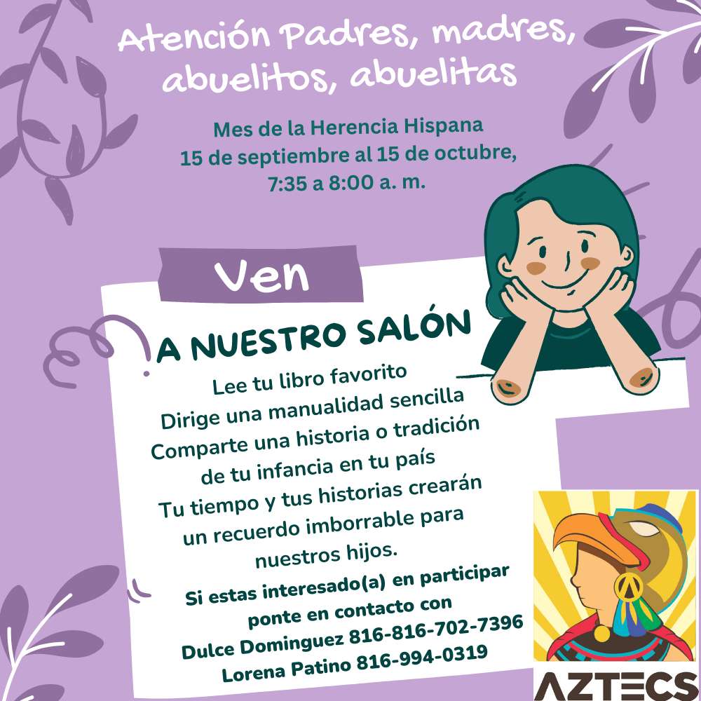Flyer about classroom volunteers in Spanish 