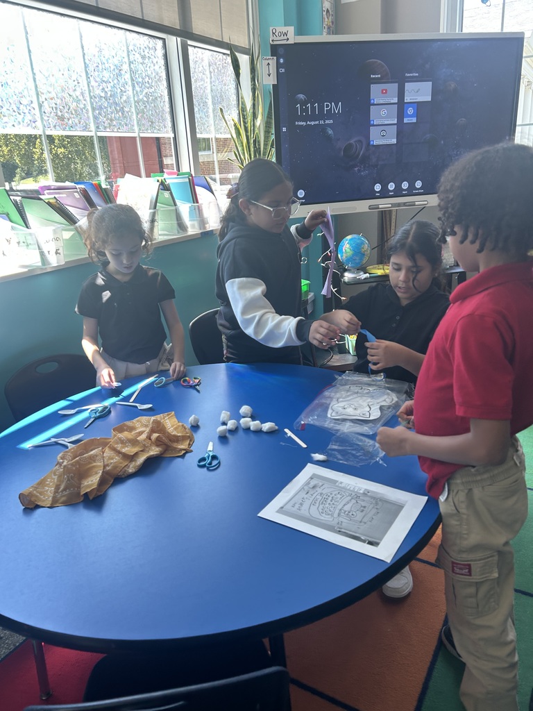 Kids working on a design project