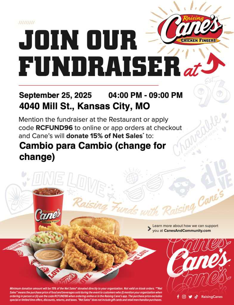 raising canes cambio para cambio