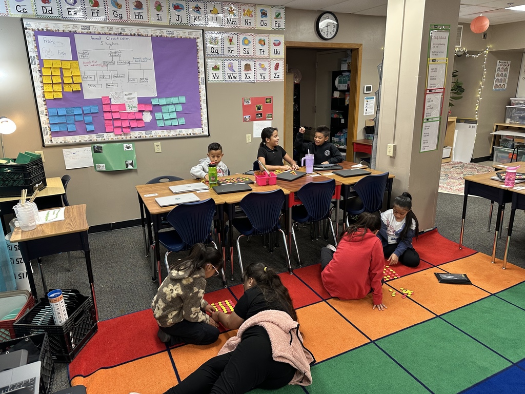 Students working on multiplication tables 