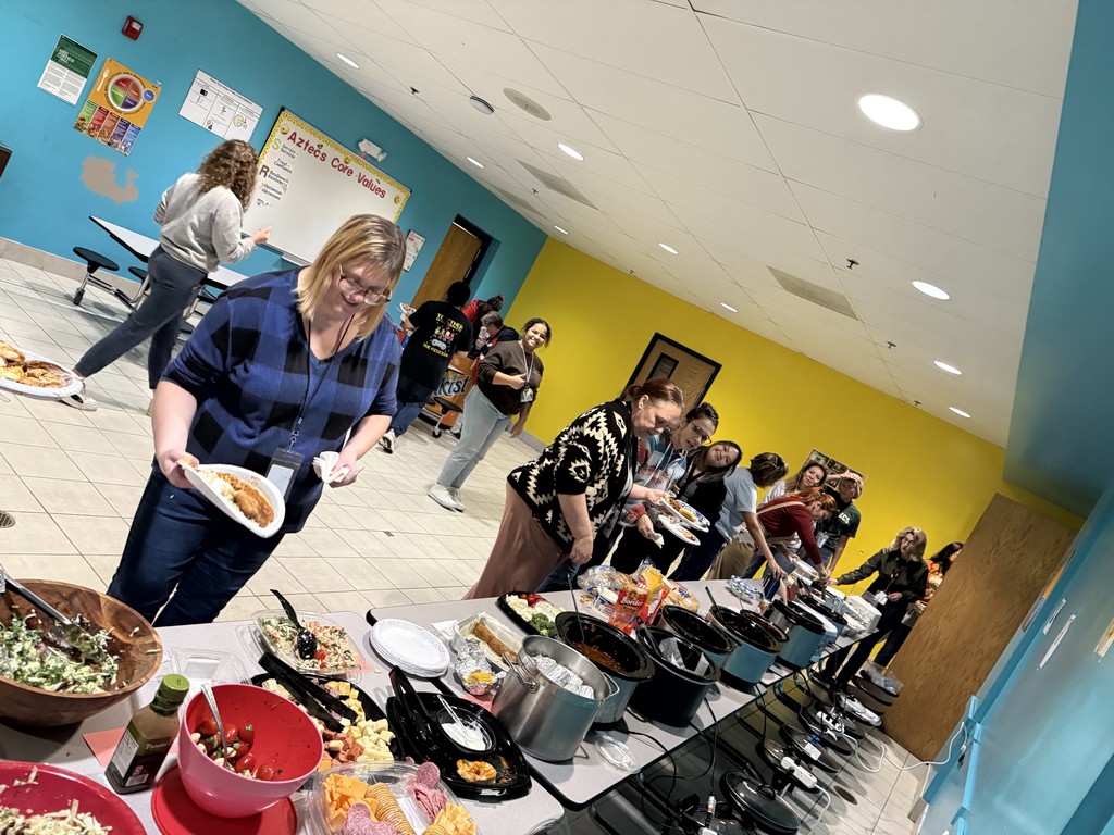 Staff serving themselves