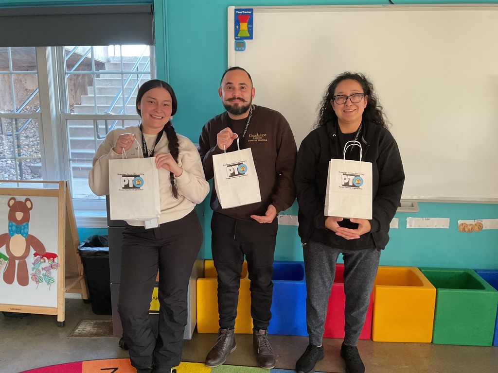 Staff receiving recognition from the Parent-Teacher Organization (PTO).