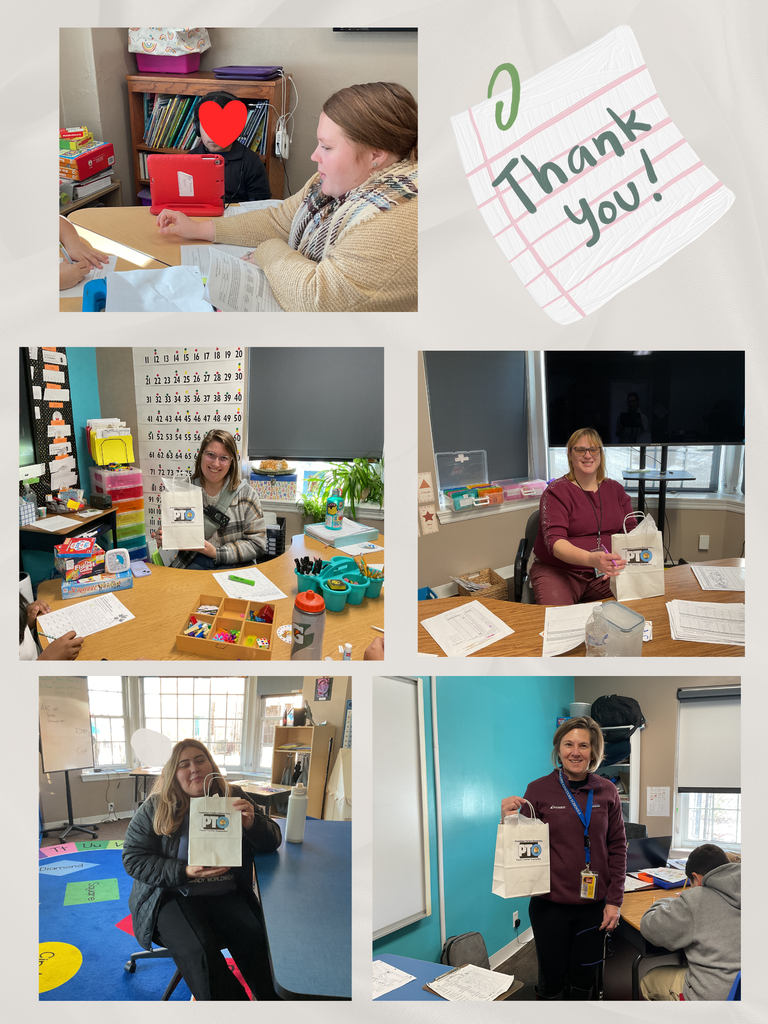 Staff receiving recognition from the Parent-Teacher Organization (PTO).