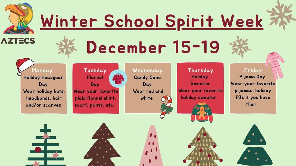 Winter Spirit Week flyer