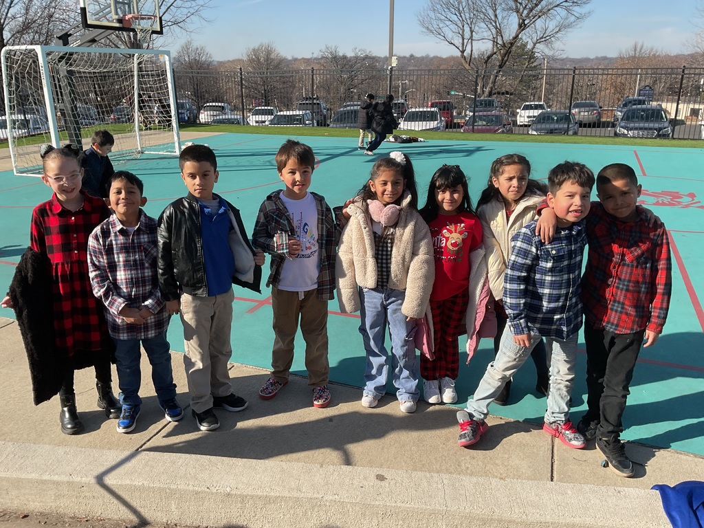 Kids showing off their spirit by wearing plaid