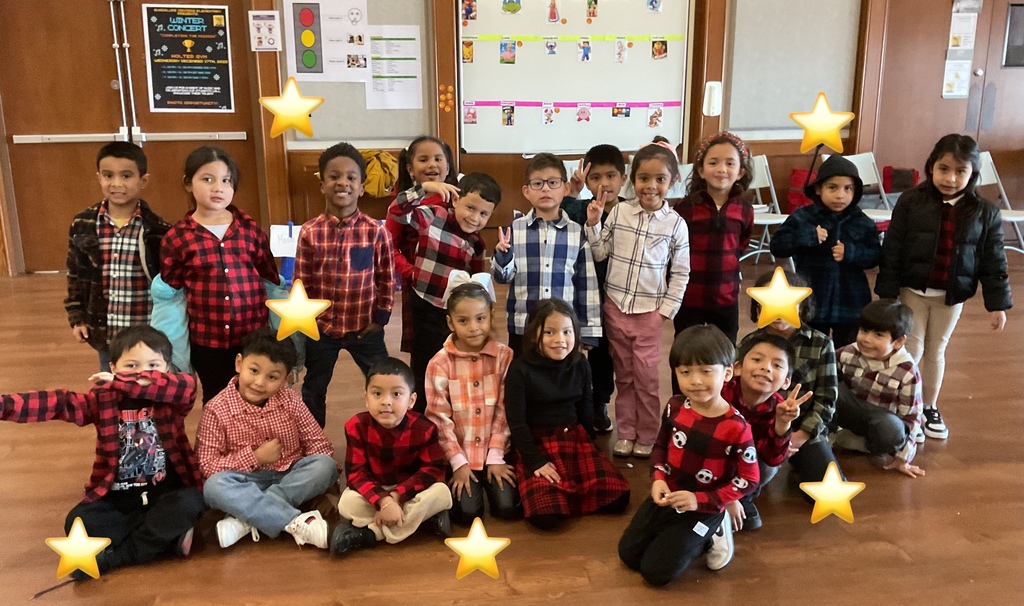 Kids showing off their spirit by wearing plaid