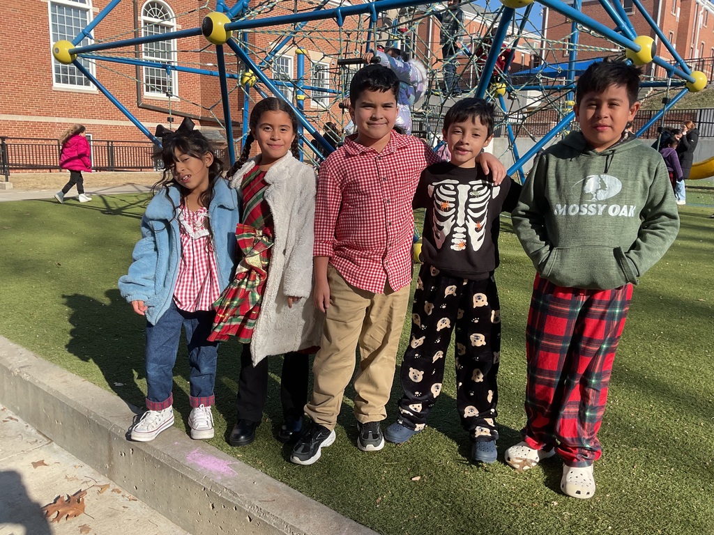 Kids showing off their spirit by wearing plaid