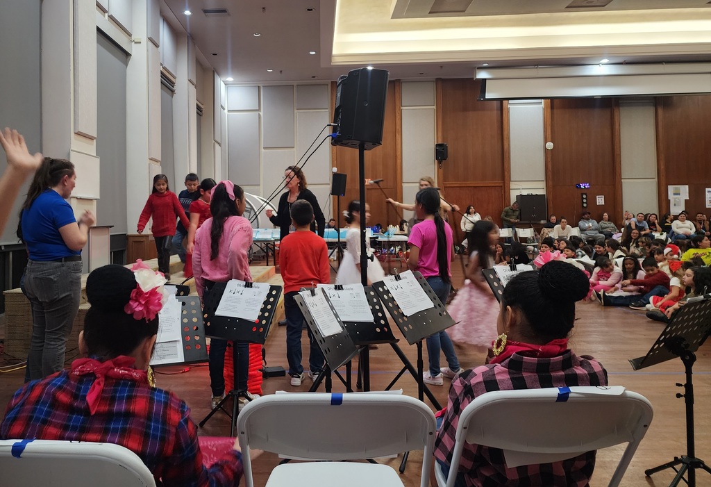 Children enjoying the winter concert.
