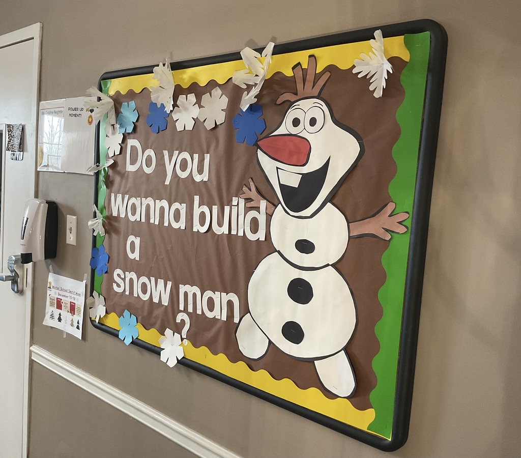Winter-themed school bulletin board decoration