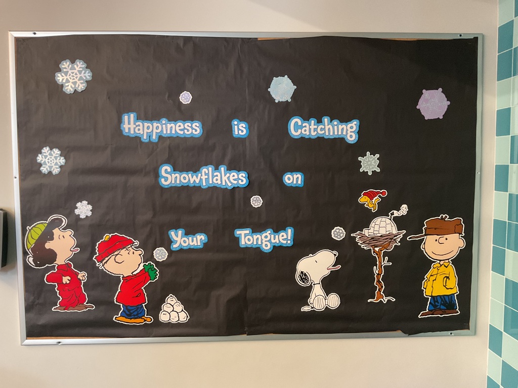 Winter-themed school bulletin board decoration