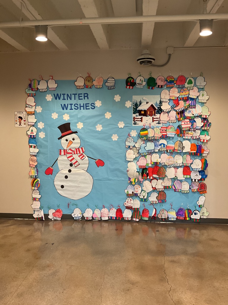 Winter-themed school bulletin board decoration