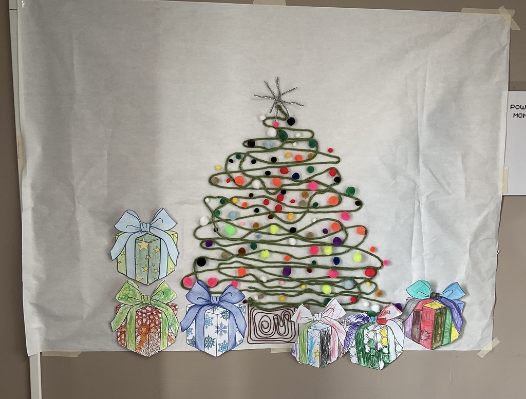 Winter-themed school bulletin board decoration