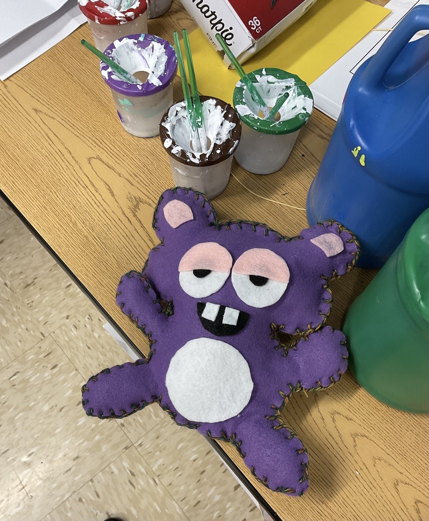 Doll made with fabric in art class