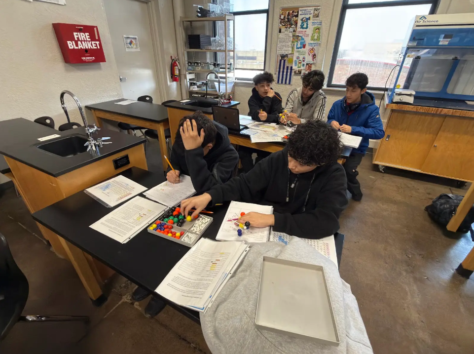group of students working together