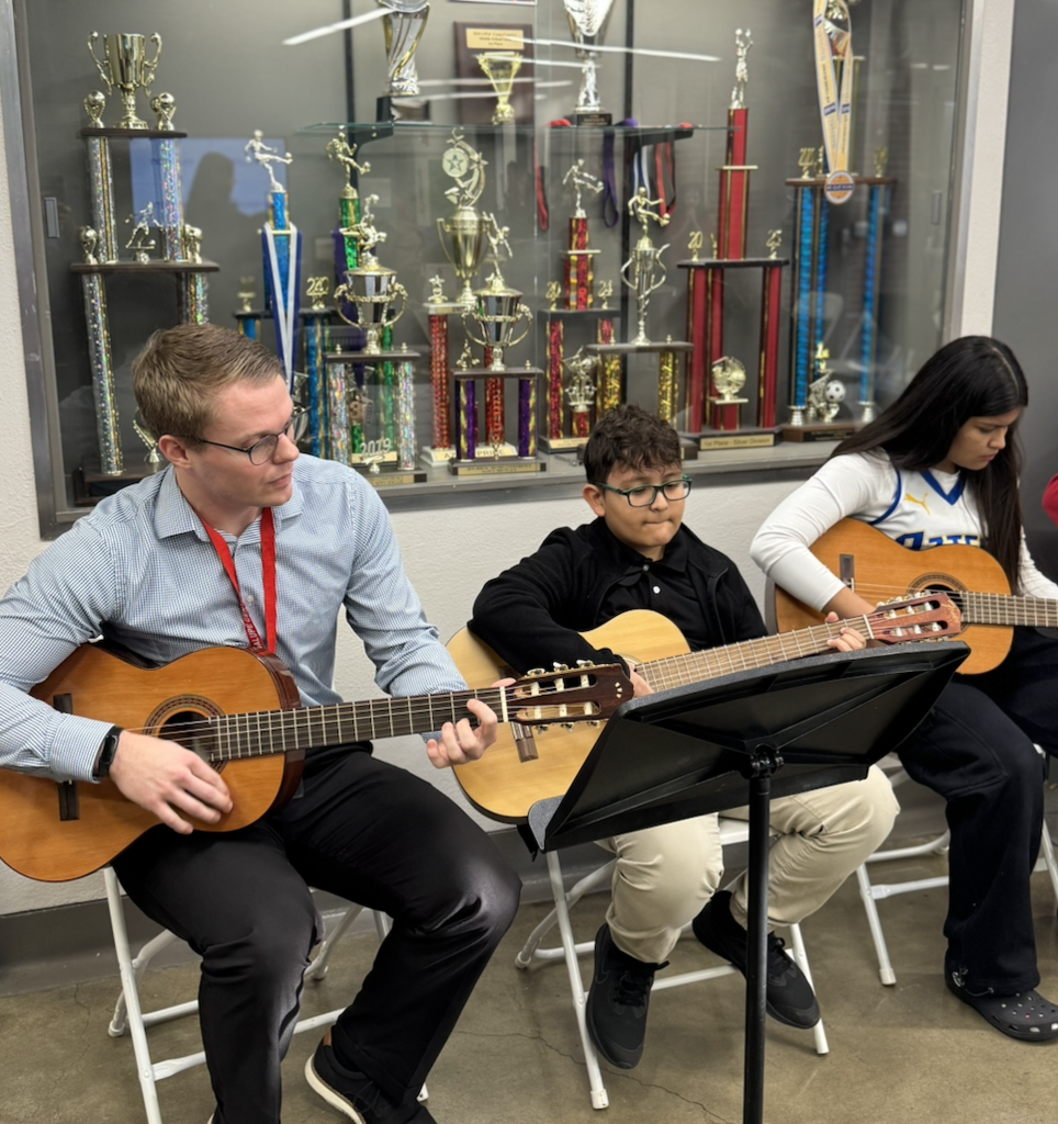 band playing in the front office