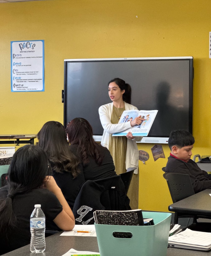 Career Professional talking about their career to students