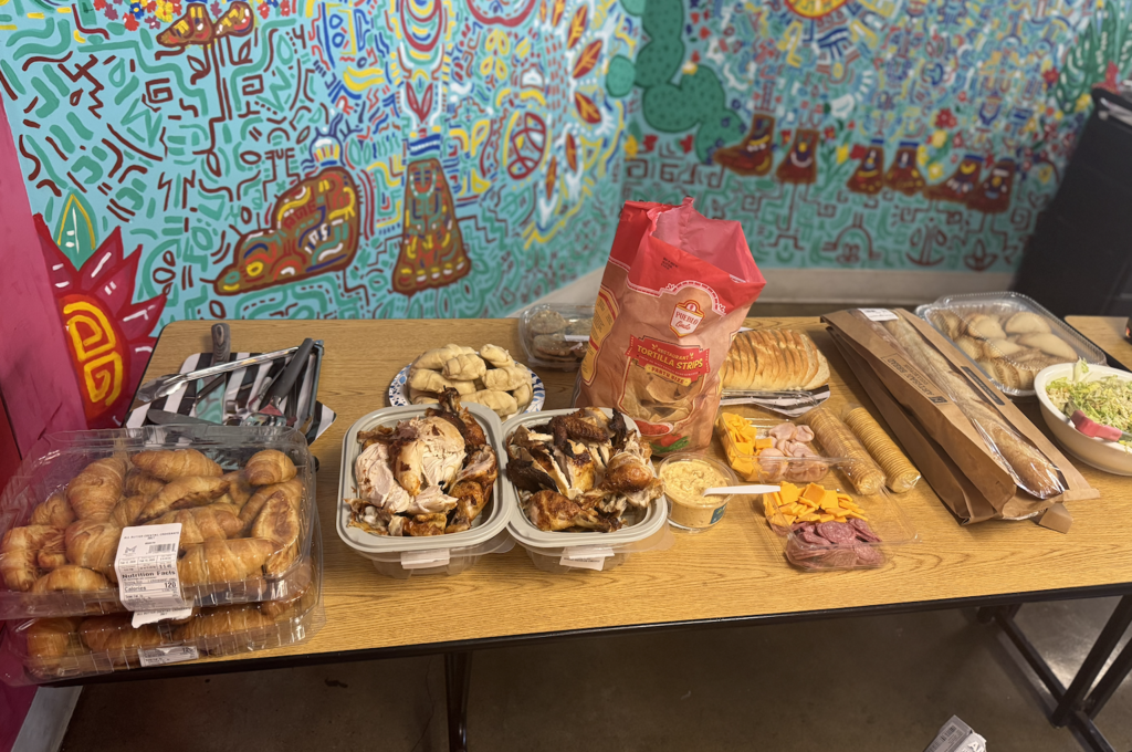 chicken, dessert, etc.