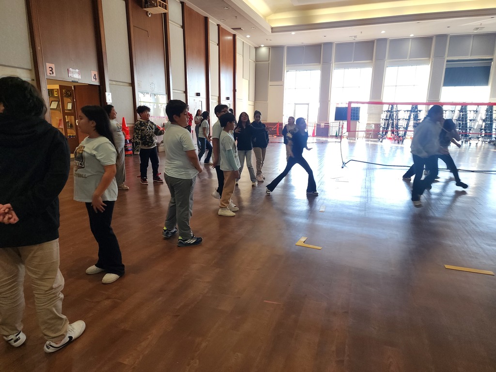 The Volleyball Club in a practice session.
